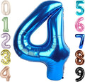 4 Balloon Numbers Birthday Decorations, 40In Dark Blue Balloons by Mluchee