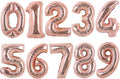 TONIFUL 16 Inch 10 Pcs Fat Rose Gold 0-9 Birthday Number Balloons | Small by TONIFUL