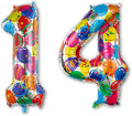 40 Inch Rainbow Balloon Number 14 Balloons, Fourteen Bday Party Decor | Giant by Unknown