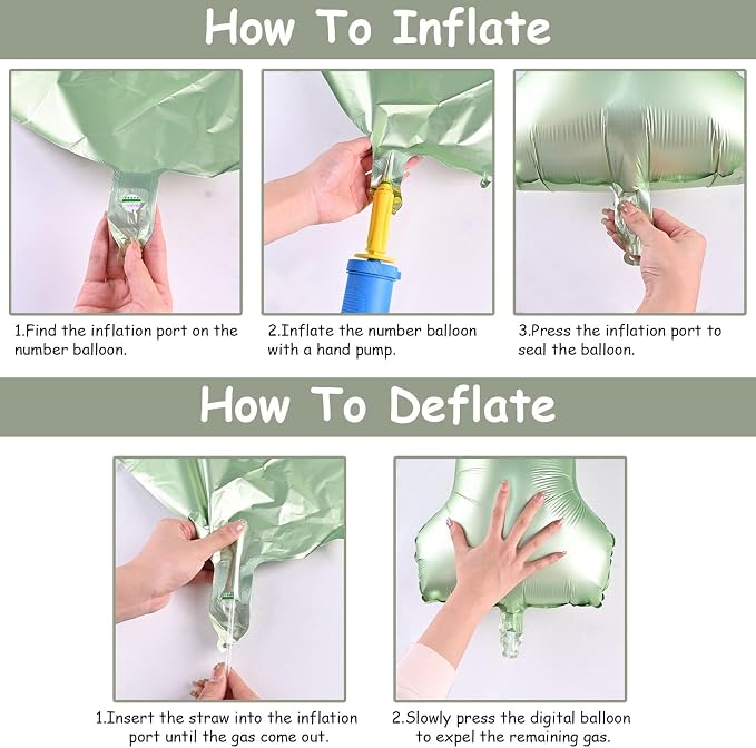 Lingqiang Sage Green Number 70 Balloons, Unisex Adults, Self Inflating 70th - Image 7