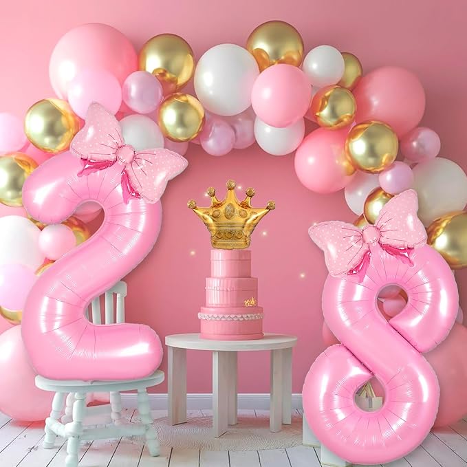 Pink Coquette Birthday Decorations 36 Balloon Numbers - Image 6