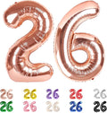 40 Inch Number 26 Balloon for 26th Year Old Birthday Decorations, Rose Gold | by Mluchee