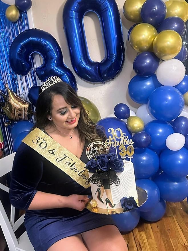 40 Balloon Number for 40th Birthday Decorations Women Men, Dark Blue | 40In - Image 6