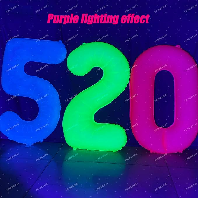 40 IN Fluorescent Yellow Number 7 Balloon Neon Yellow 7 Foil Balloon | - Image 6