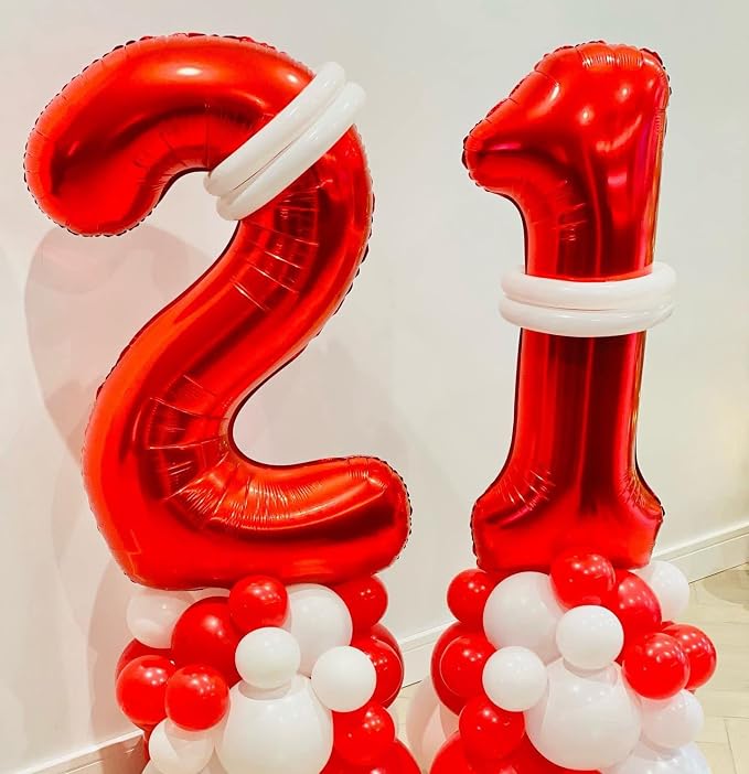 40 Inch Red 11 Balloons Giant Number 11 Balloons Red 11 Birthday Balloons 11th - Image 5