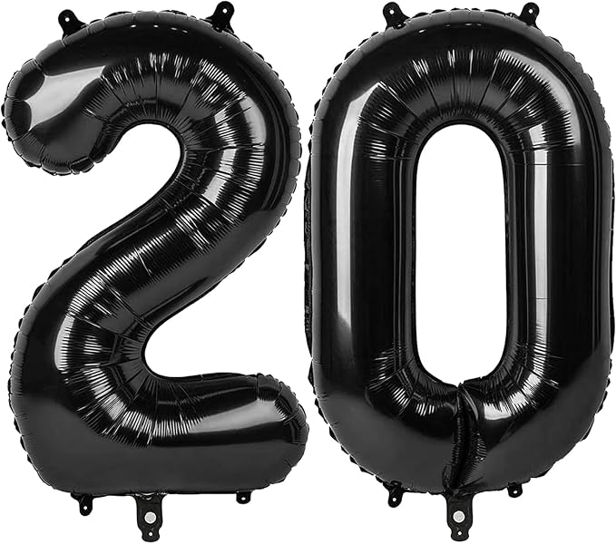Black Number 20 Balloon 40 Inch by IWERP
