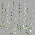 36Pcs Olive Green Hanging Swirl Decorations Ombre Sage Green Felt Swirl by pinkblume