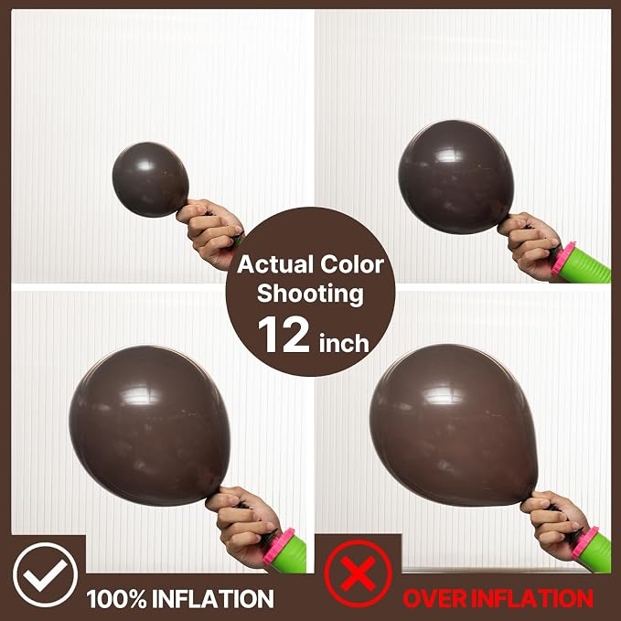 PartyWoo Dark Brown Balloons 100pcs Boho Coffee Neutral Color | 18 12 10 5 Inch - Image 3