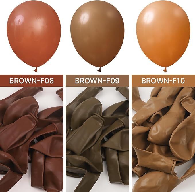 PartyWoo Dark Brown Balloons 127pcs Boho Neutral Coffee Tan Color | 36 18 12 10 - Image 5