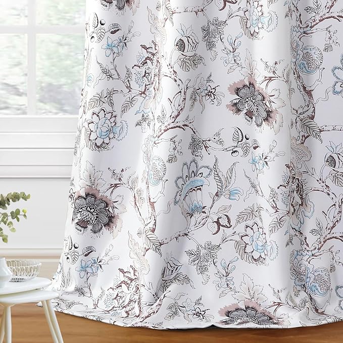 H.VERSAILTEX Blackout Curtains 96 Inch Length 2 Panels Set Floral Print Curtain by HVERSAILTEX