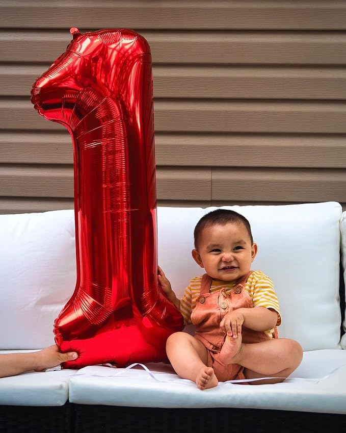 0 Balloon - Red Birthday Number Balloons, 40 Inch Decorations Men Women | Red - Image 3