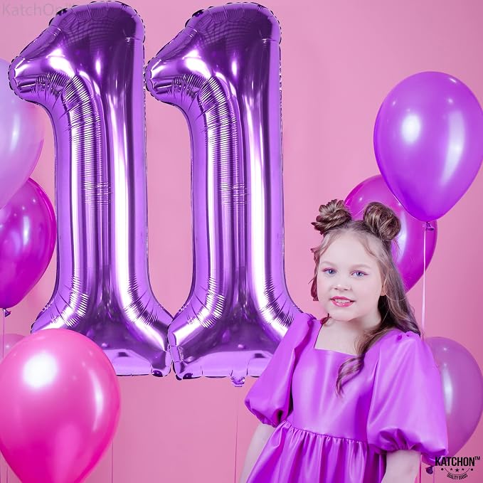 KatchOn Purple Number 11 Balloon 40 Inch, 11th Birthday Balloon Decor | 11th - Image 8