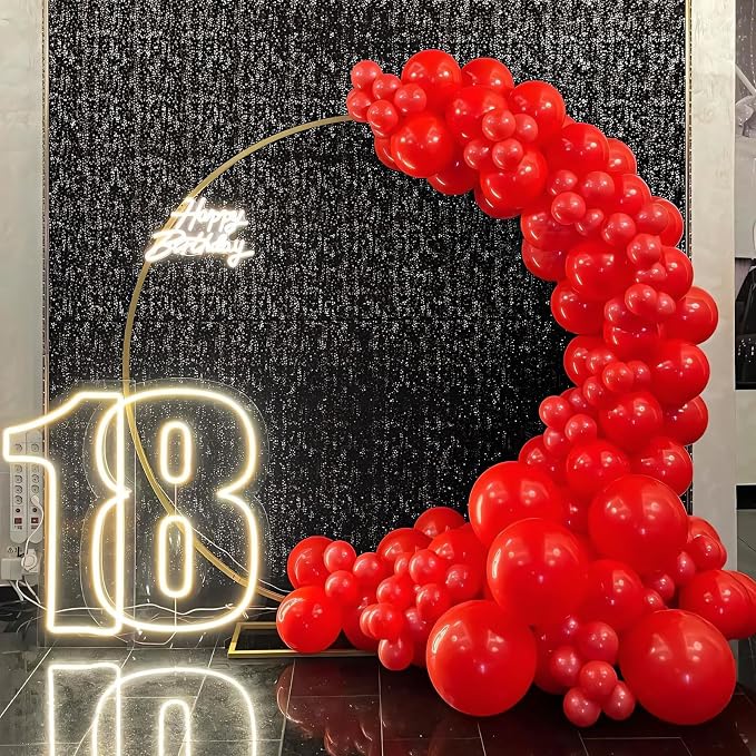 135pcs Bright Red Balloon Arch Kit Different Sizes of 18 12 10 5 Inch Red Party - Image 5