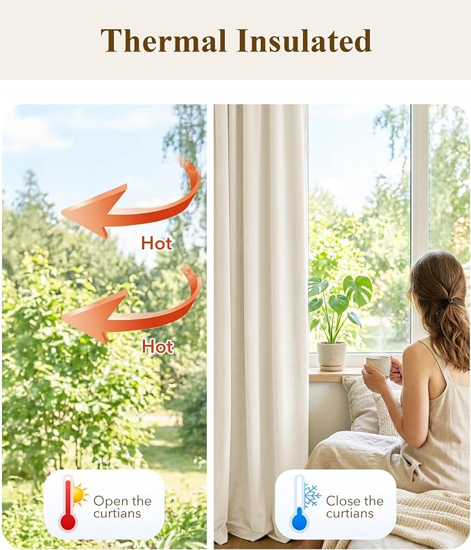 Ivory White Velvet Curtains for Nursery Back Tab, W52 x L94, Back tab Drapes - Image 6