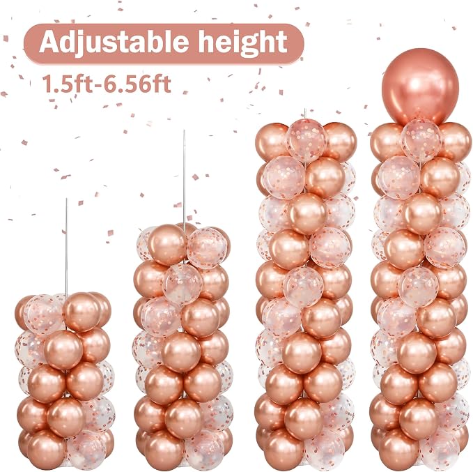 Rose Gold Balloon Column Stand Kit Set of 2 - Image 6