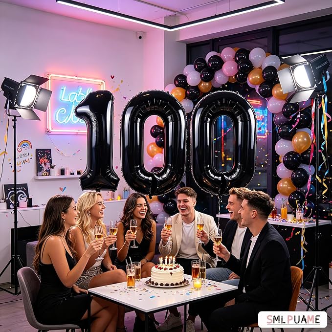 40 inch Number Balloon 0-9 Black Large Number 0 Balloons, Digital Balloons - Image 4
