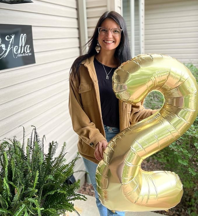 Light Gold Number 0 Balloon 40 Inch, 0th Birthday Decorations Men Women | Foil - Image 4