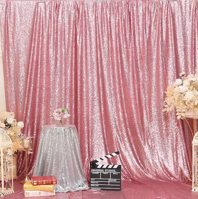 Poise3EHome Fuchsia Pink Sequin Backdrop, 8FT x 10FT Sequin Photography - Image 6