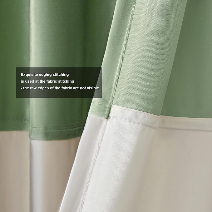 BULBUL Luxury Color Block Velvet Curtains 90 inch - Image 3