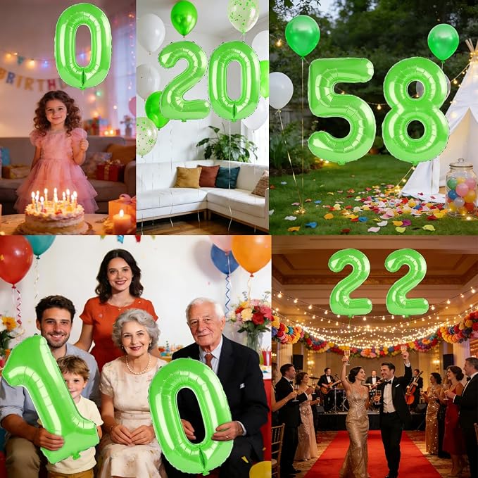 40 Inch Number 58 Balloons for 58th Birthday Party Decorations, 0-100 Fruit - Image 7