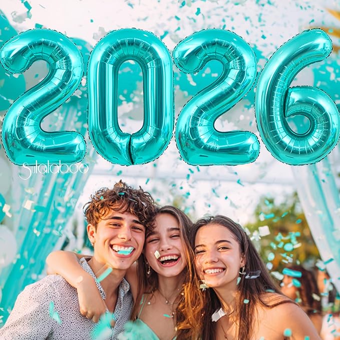 40 Inch Big Teal Blue Number 25 Foil 0-9 Mylar Helium Balloons | Large Digital - Image 6