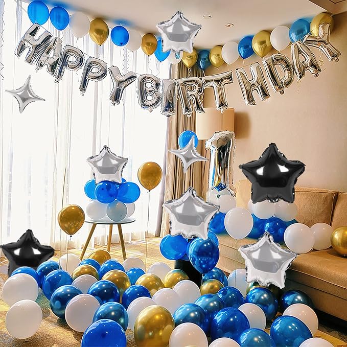 CANREVEL Happy Birthday Banner Decorations + Sign Balloons, - Image 6