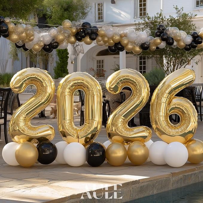 AULE 40 Inch Light Gold 7 Balloon Number Foil 0-9 Birthday Big Numbers | - Image 4