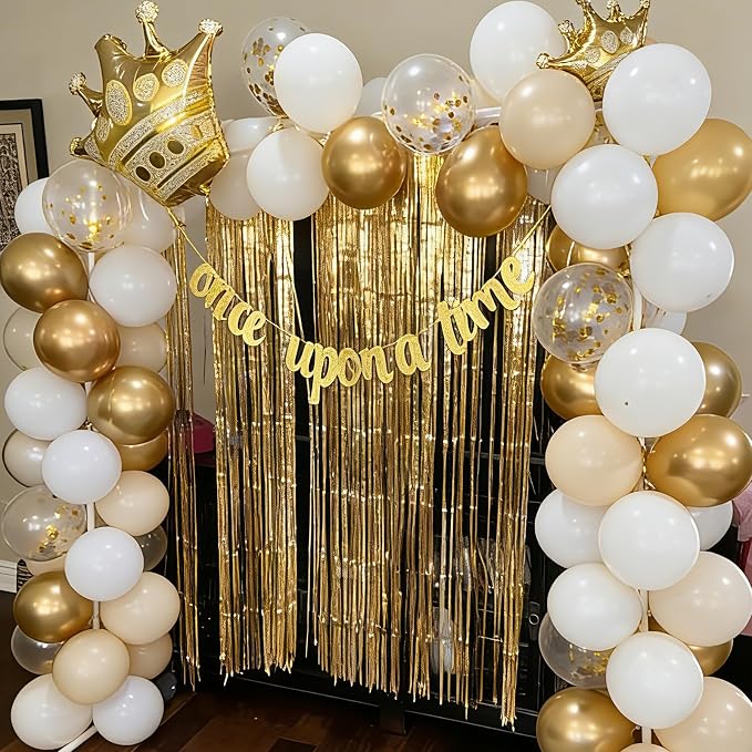 Sand White and Gold Confetti Balloons 50 Pcs 12 Inch | Birthday Wedding - Image 2