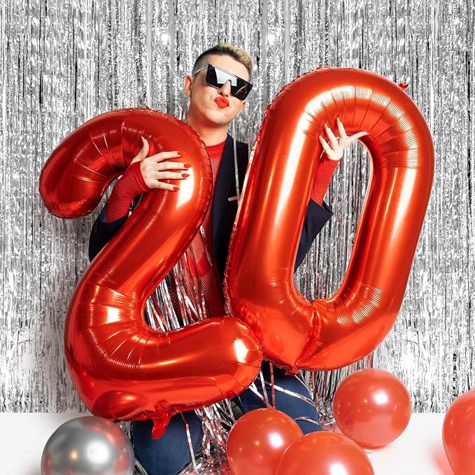 Red 2 Balloon - Number Balloon 40 Inch, 2nd Red Birthday Decorations | Large - Image 4
