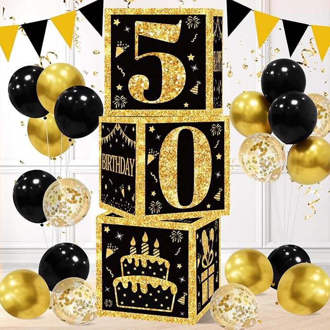 DataMoon 50th Birthday Decorations Boxes by DataMoon