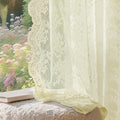 Anmao Vintage Lace Curtains 63 Inches Long 2 Panels Set, Romantic Elegant Light by Anmao