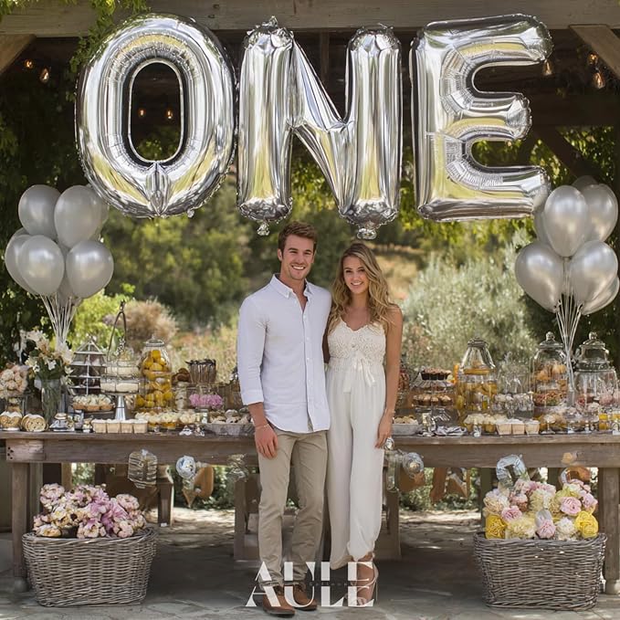 AULE 40 Inch Silver Y Balloon Letter Foil A-Z Birthday Big Alphabet | Birthday - Image 3