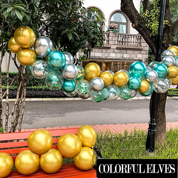 12 Inch 100 Pcs Latex Metallic Chrome Balloons Helium Shiny Thicken Balloons - Image 4