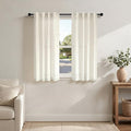 Light Filtering Linen Curtains 54 Inch Length 2 Panels Cream Semi Sheer Airy by Pitalk