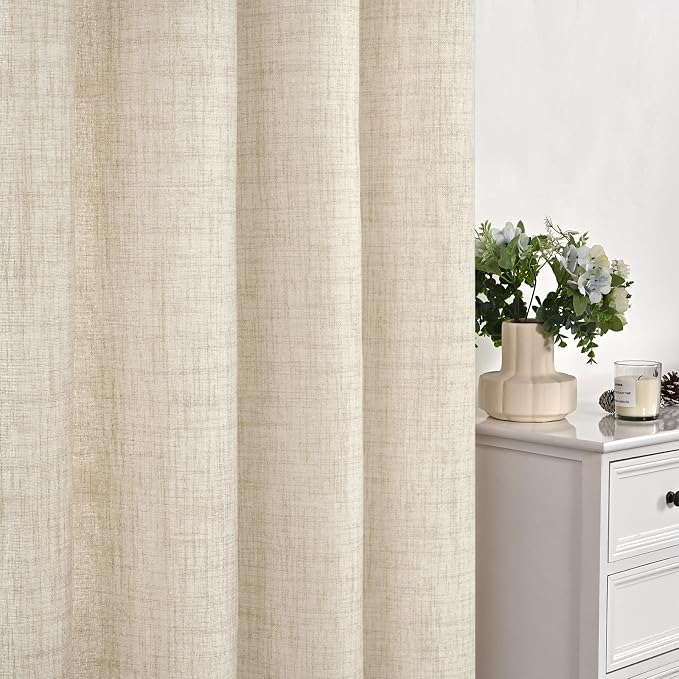 YoungsTex 78 Inch Length Linen Curtains Light Filtering - Image 6