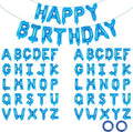 65 Pcs Blue Happy Birthday Balloons, 2 Sets A-Z Blue Letters Foil Balloons by Unknown