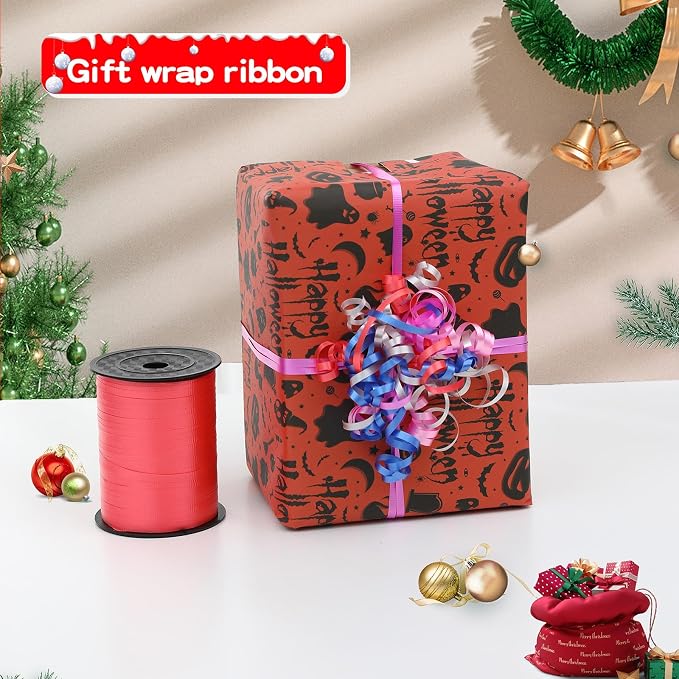 Bright Red Curling Ribbon, 3/16 inch x 500 Yard Crimped Red Curling Ribbon - Image 5