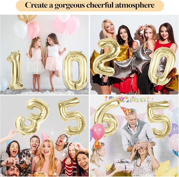 Number 59 Balloons for 59th Birthday Party Decorations, 40 Inch 0-100 - Image 7