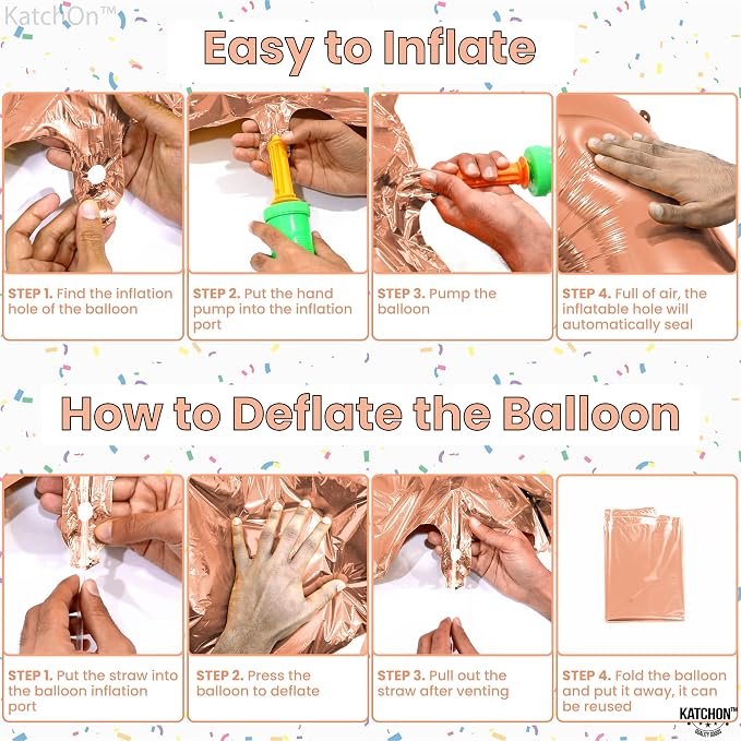 KatchOn Rose Gold Number 3 Balloon 40 Inch, Birthday Decorations - Image 5