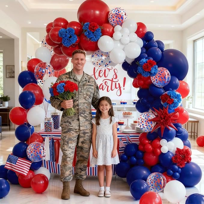 Red White and Blue Balloons, 12 Inch | Latex Balloons - Image 2