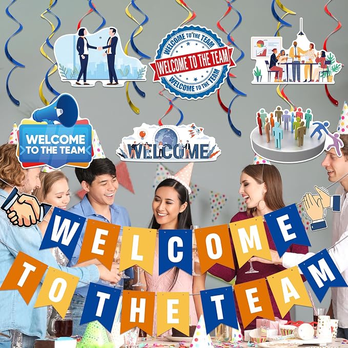 Welcome To The Team Banner and Hanging Swirls, Welcome Banner, Welcome - Image 4