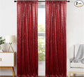 JYFLZQ Burgundy Sequin Backdrop Curtains 2ft x 8ft 2 Panel Glitter Photo Booth by JYFLZQ