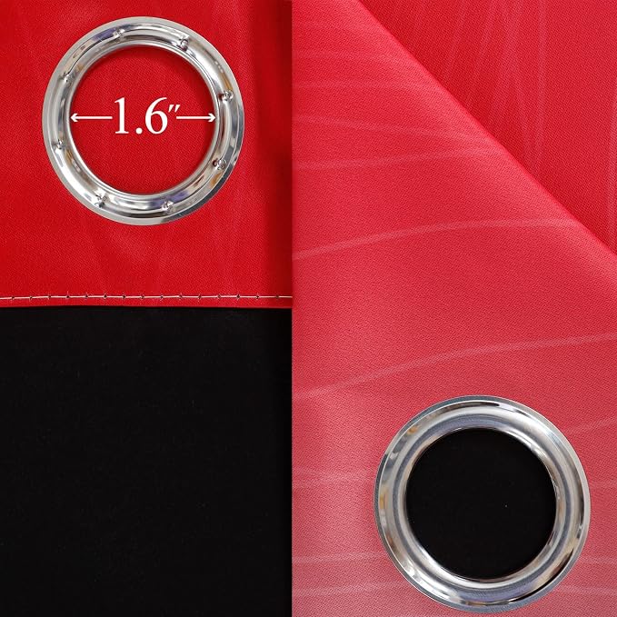Black and Red Ombre Blackout Curtains 90 Inches Long 2 Panels Set, Thermal - Image 7