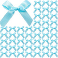 YGDZ 50 PCS Mini Blue Bows, Light Blue Satin Ribbon Bows, Small Bows by YGDZ