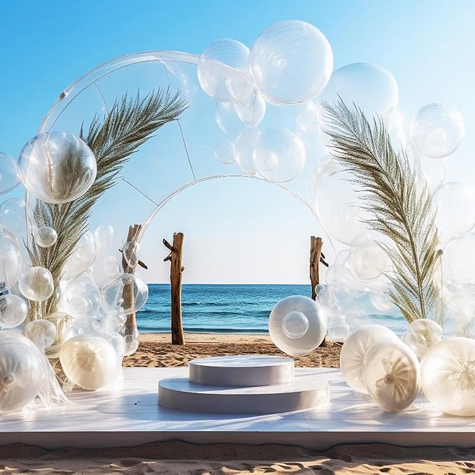 170 Pieces Clear Balloons Different Sizes 5 10 12 18 Inch Latex Balloons Clear - Image 5