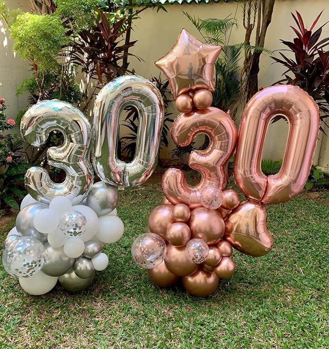 40 Inch Silver 35 Balloons Giant Number 35 Balloons Silver 35 Birthday Balloons - Image 4