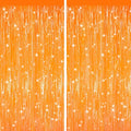 GCB 2Pack Orange Fringe Curtain Party Streamers, Foil Fringe Backdrop Curtains by GCBPartyDecorations