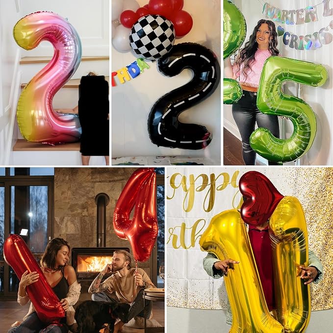 40 inch Number Balloon 0-9 Black Large Number 0 Balloons, Digital Balloons - Image 8