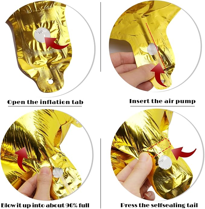 Gold 5 Balloon - Number Balloon 40 Inch, 5th Gold Birthday Decorations | Giant - Image 6