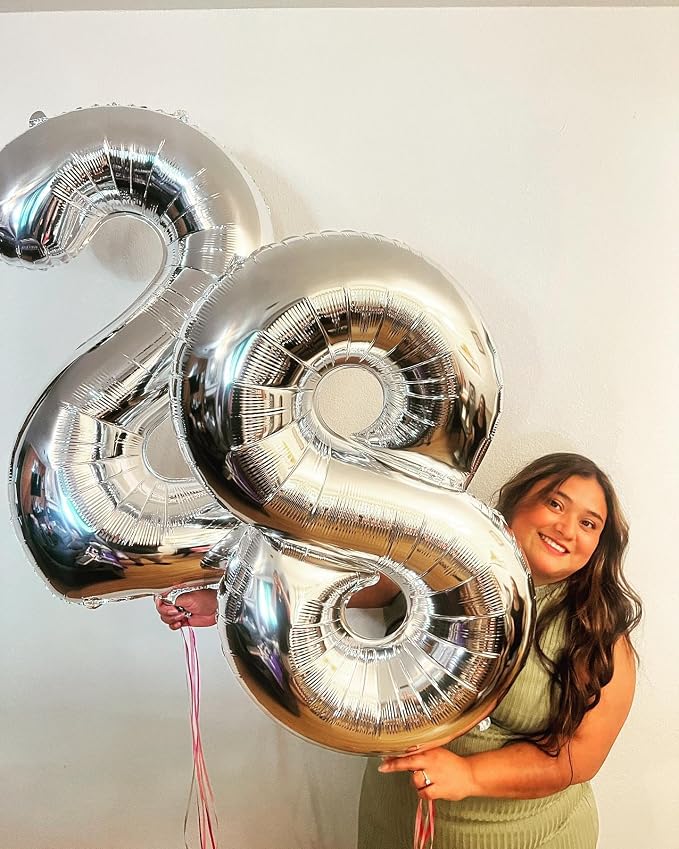 4 Balloon - Pink with Crown Birthday Number Balloons, 40 Inch Decorations | - Image 7